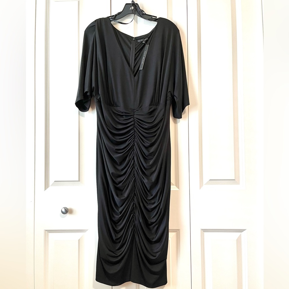 Size 18W David Meister black jersey cocktail dress